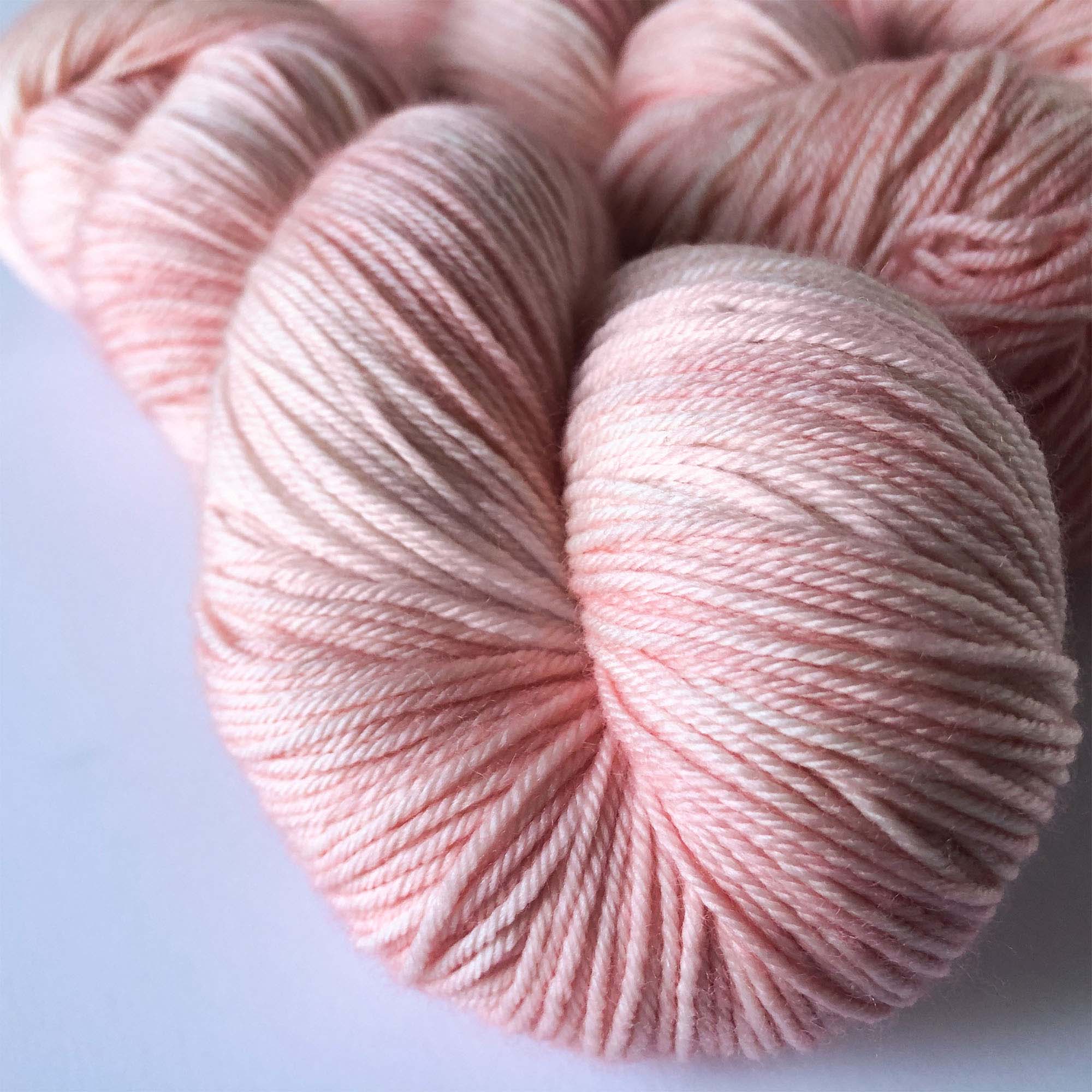 Indie dyed tonal pink fingering weight yarn