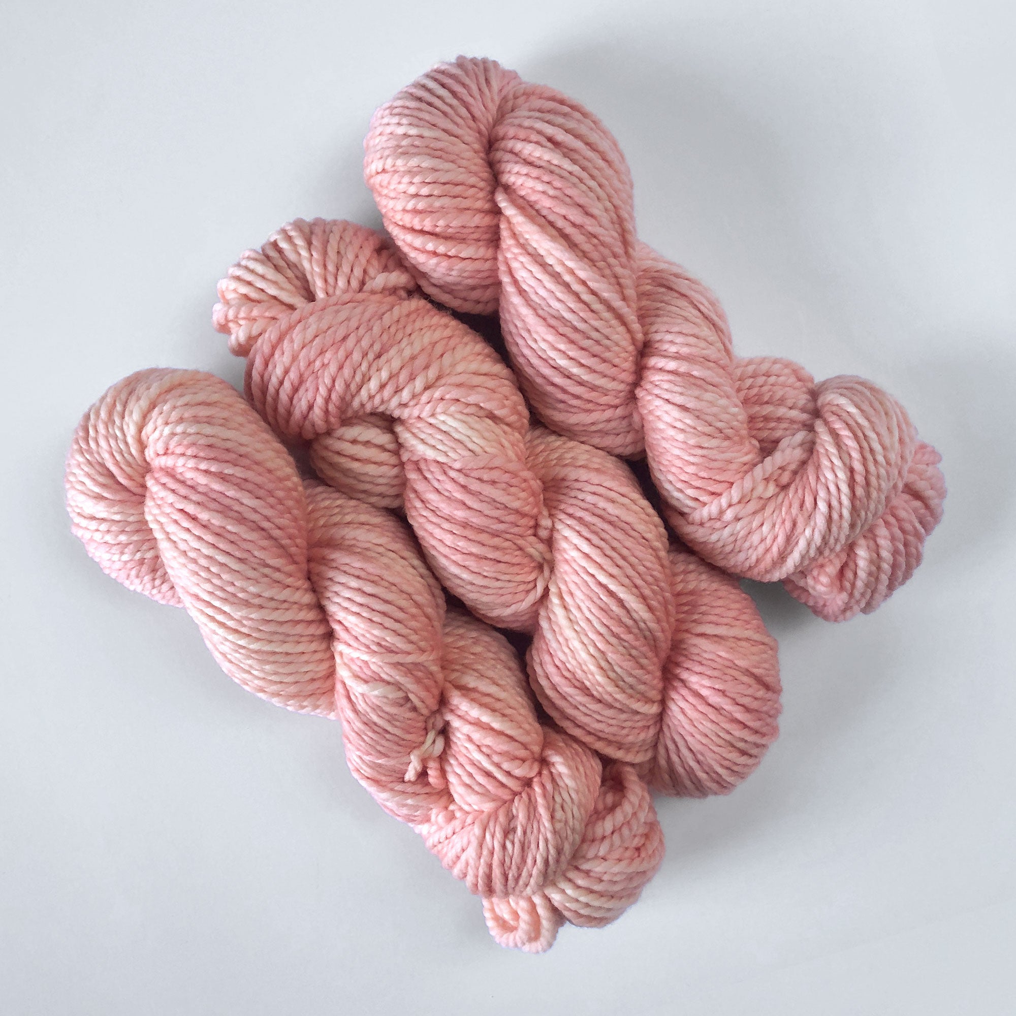 Hand dyed tonal pink yarn - 100%  extrafine superwash merino wool
