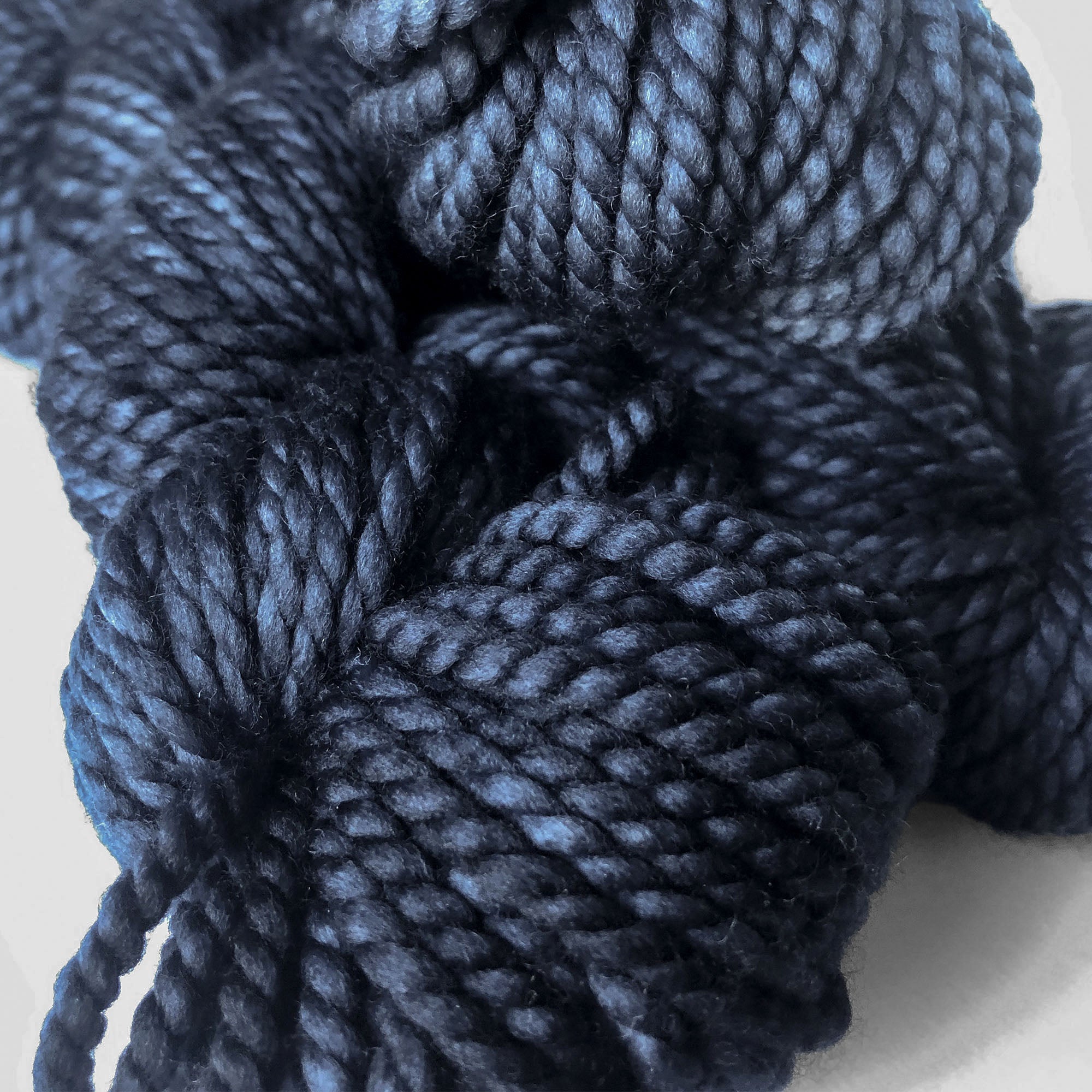 tonal dark blue "quarter to midnight" chunky yarn - hand dyed