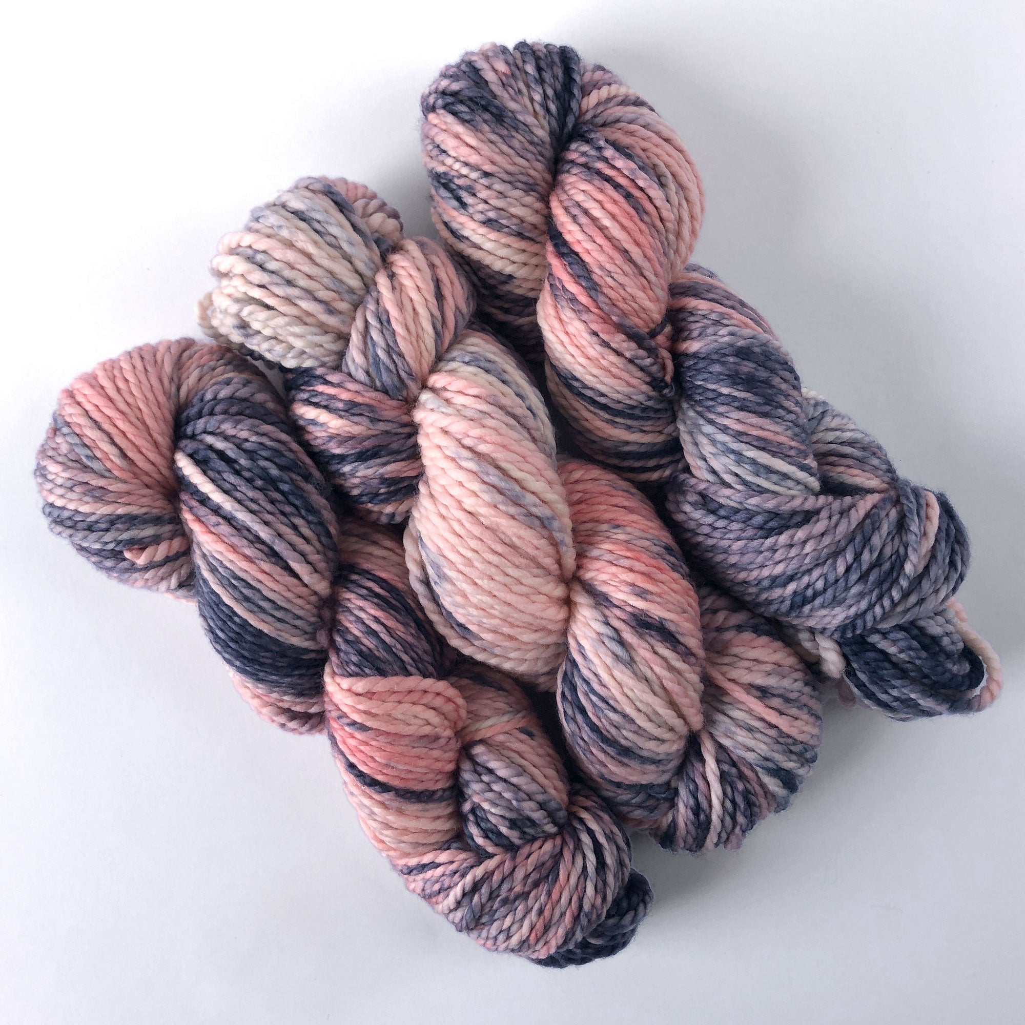 variegated bulky yarn - hand dyed blue and pink 