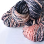 pink and denim blue 2-ply bulky weight artisan yarn