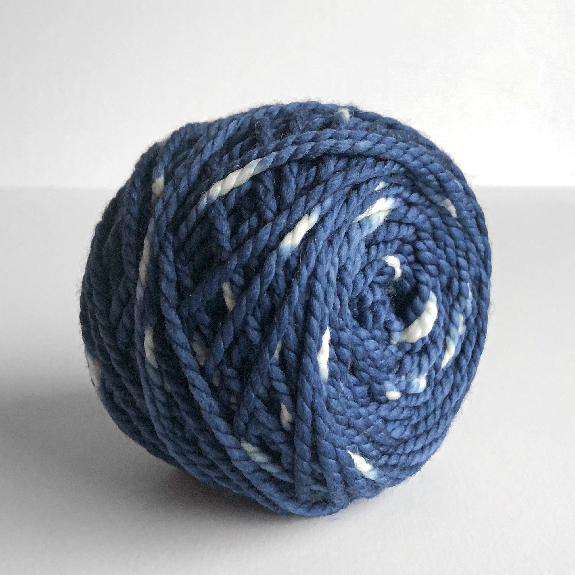 center pull cake of indigo shibori bulky yarn
