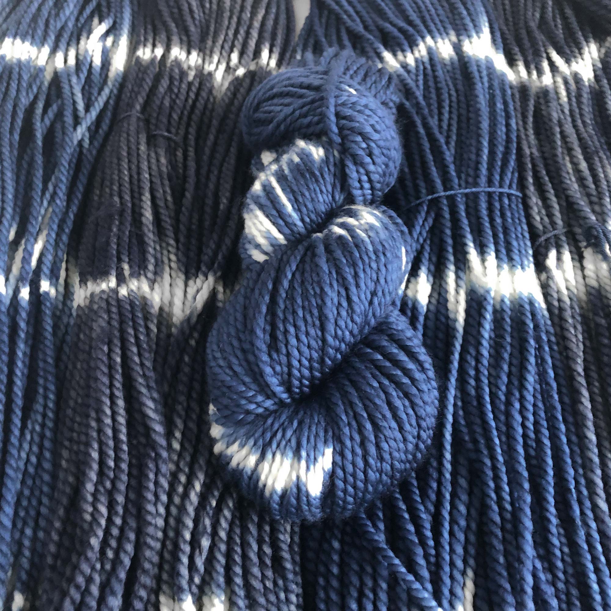 blue and white bulky weight yarn