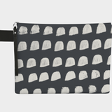 Medium Zipper Pouch - bag with organic print - loop handle